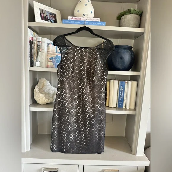 phoebe couture cocktail dresses PHOEBE Couture Black Silk Dolman Sleeve dress S 6 Cocktail Party Gold Zip EUC